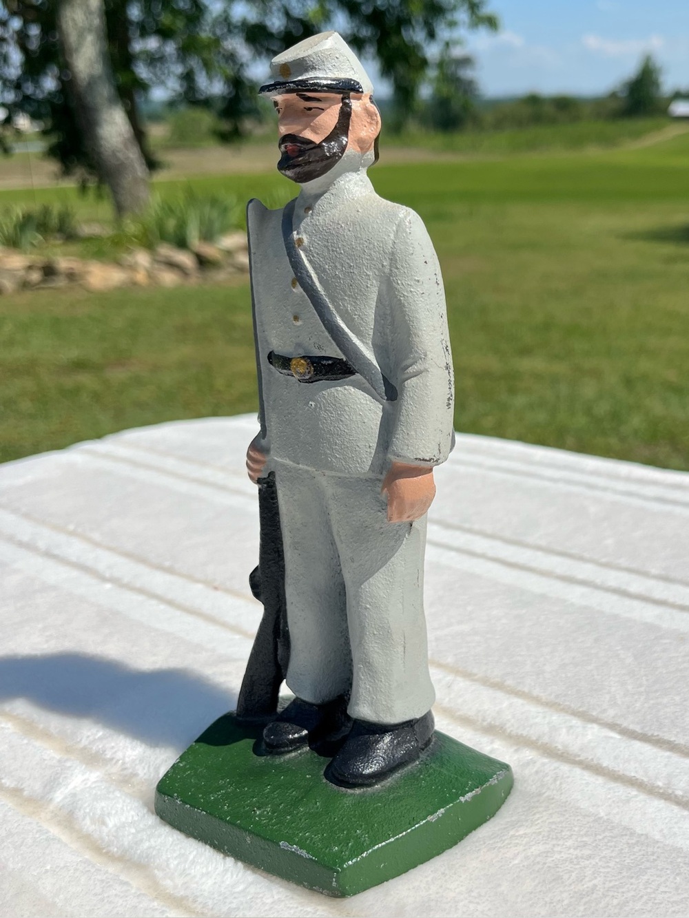 1970s Vintage Cast Iron Confederate Soldier Figurine (Handmade) - Picture 2 of 6